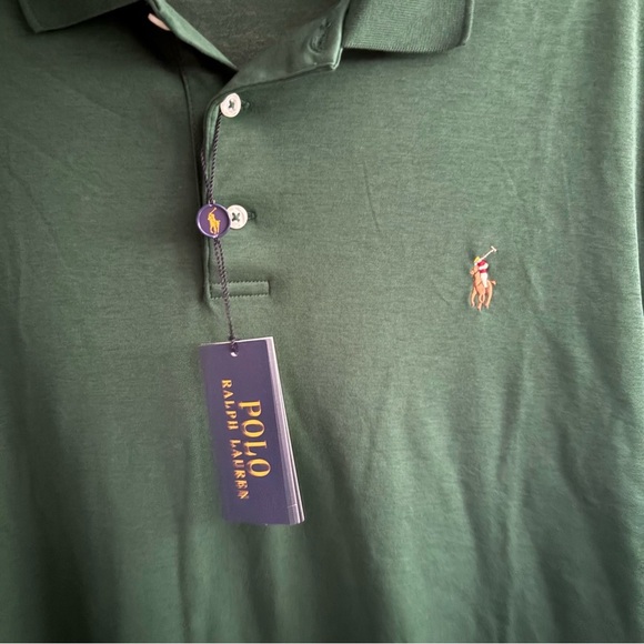 NEW POLO RALPH LAUREN sz XL Soft Touch Dark Green Polo Shirt Short Sleeve $110 - Picture 3 of 7